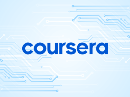 Splash graphic featuring the logo of Coursera.